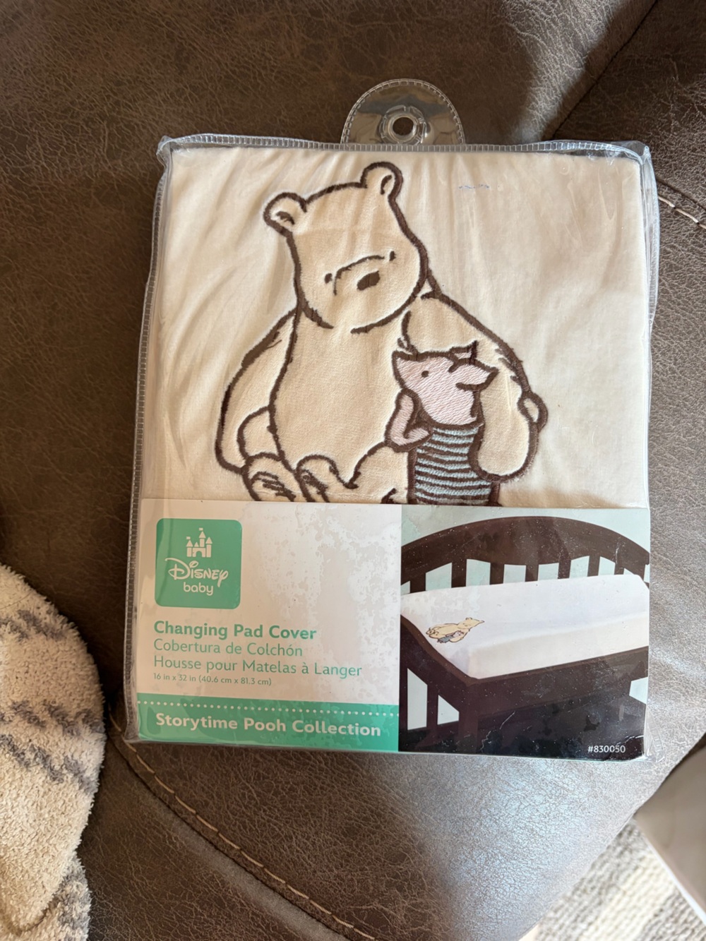 Disney Baby Storytime Pooh Collection Changing Pad Cover - Cream, Brown, Teal